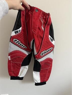 Thor Motorcross MX Phase 4 Black/Red/White Dirt Bike Racing Pants, Boys Size 18